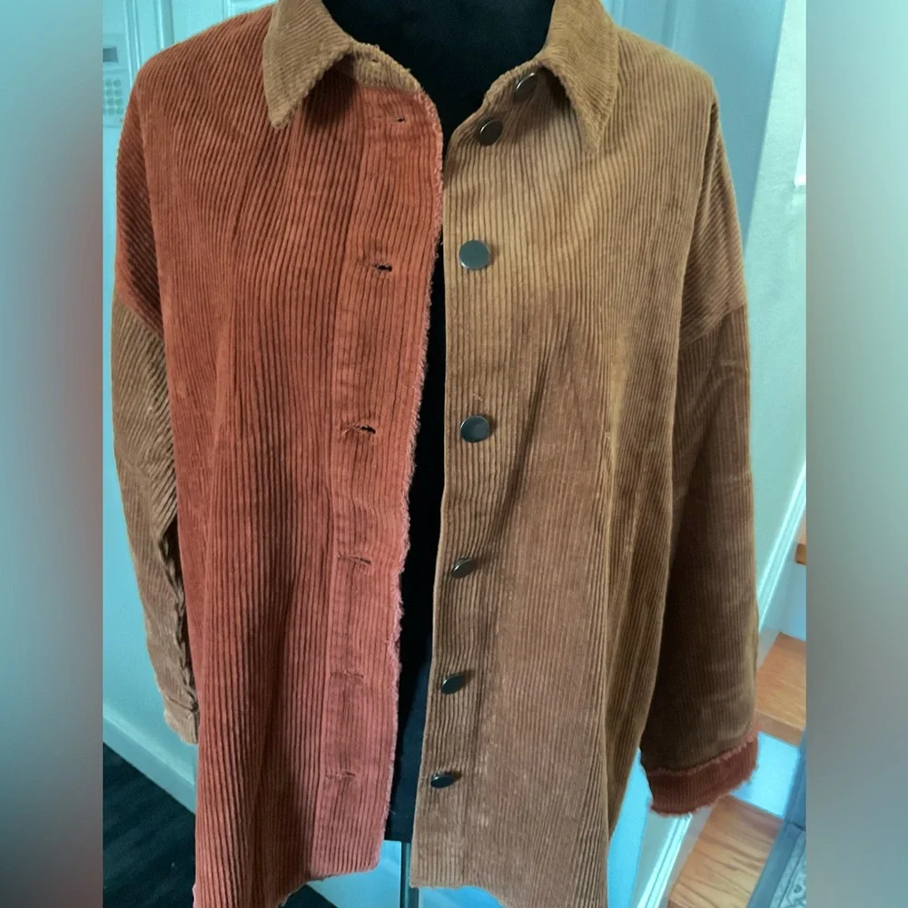 NWT Easel Color Block Corduroy Jacket - Picture 4 of 5